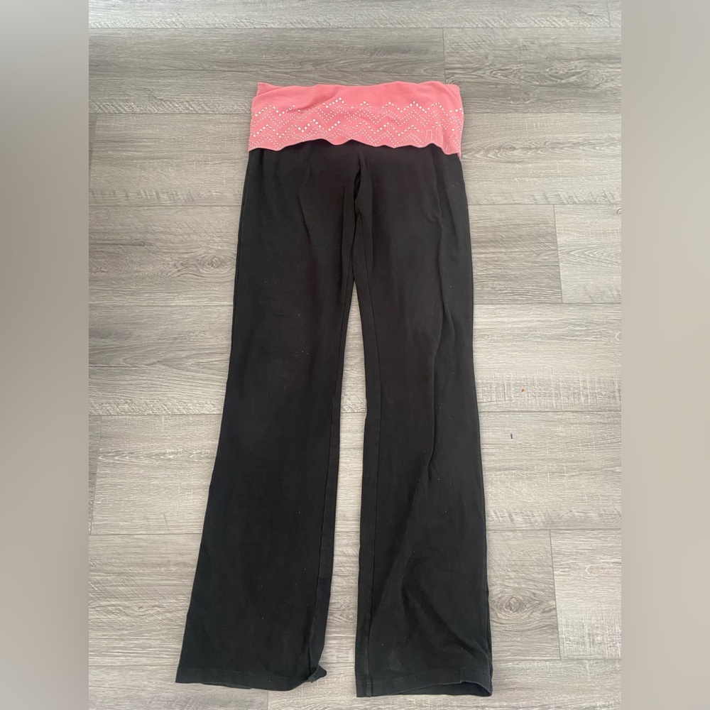 Pink foldover leggings